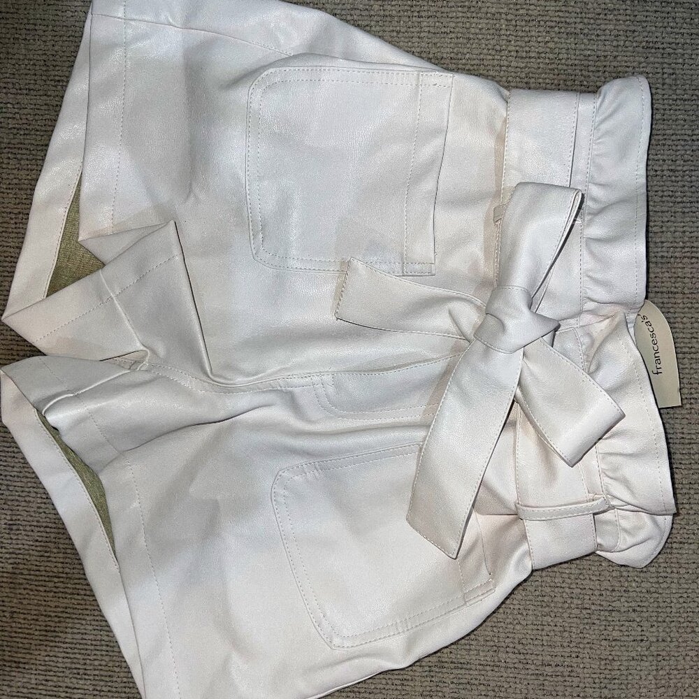 Faux Leather Paper Bag Shorts